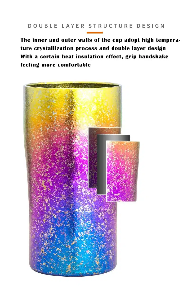 300ml Double Wall Titanium Rainbow Mug – detail 3