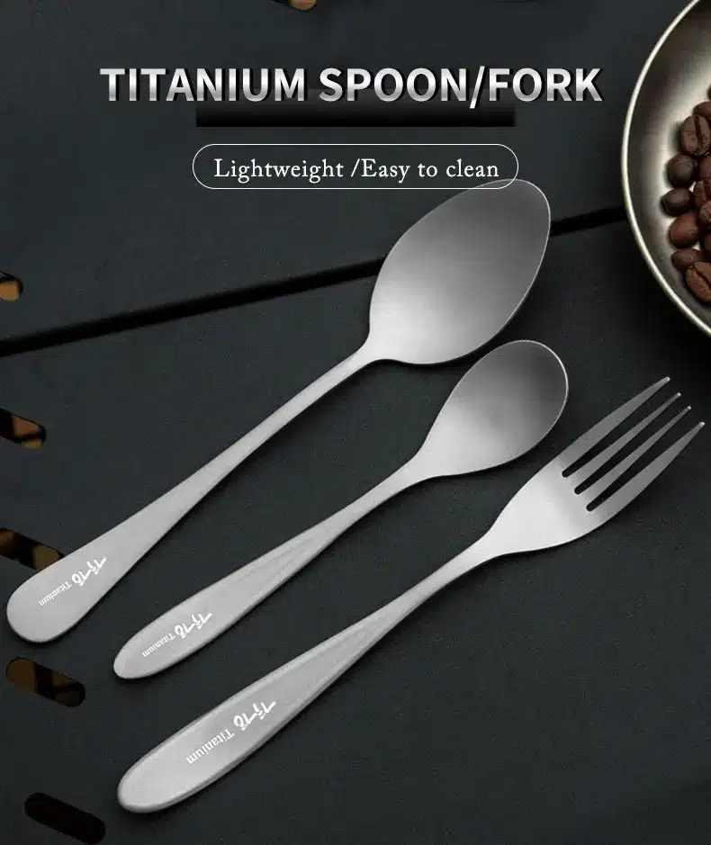 TiTo Titanium Ultra-Light Cutlery Set with Elegant Handles