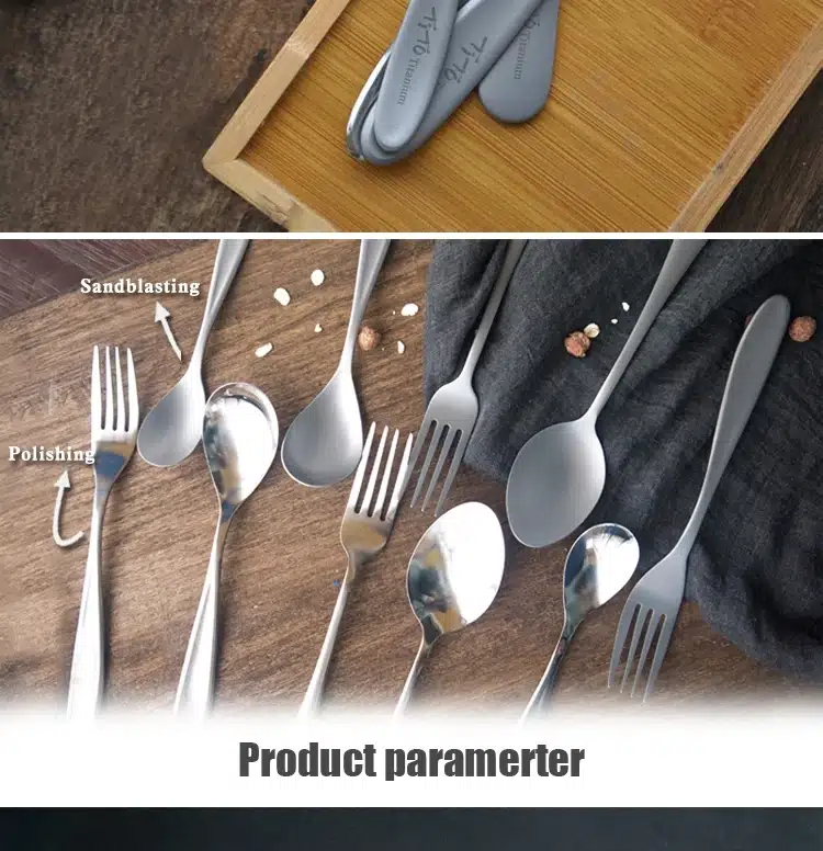 TiTo Titanium Spork and Spoon Ultra-light Cutlery – detail 2