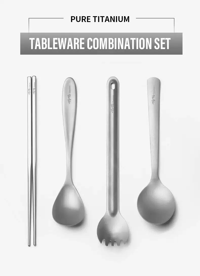 TiTo Pure Titanium Cutlery Set for Outdoor and Camping – detail 2