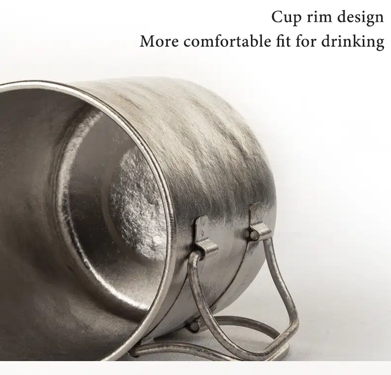 TiTo Ultralight Titanium Cup with Stretching Handle – detail 5