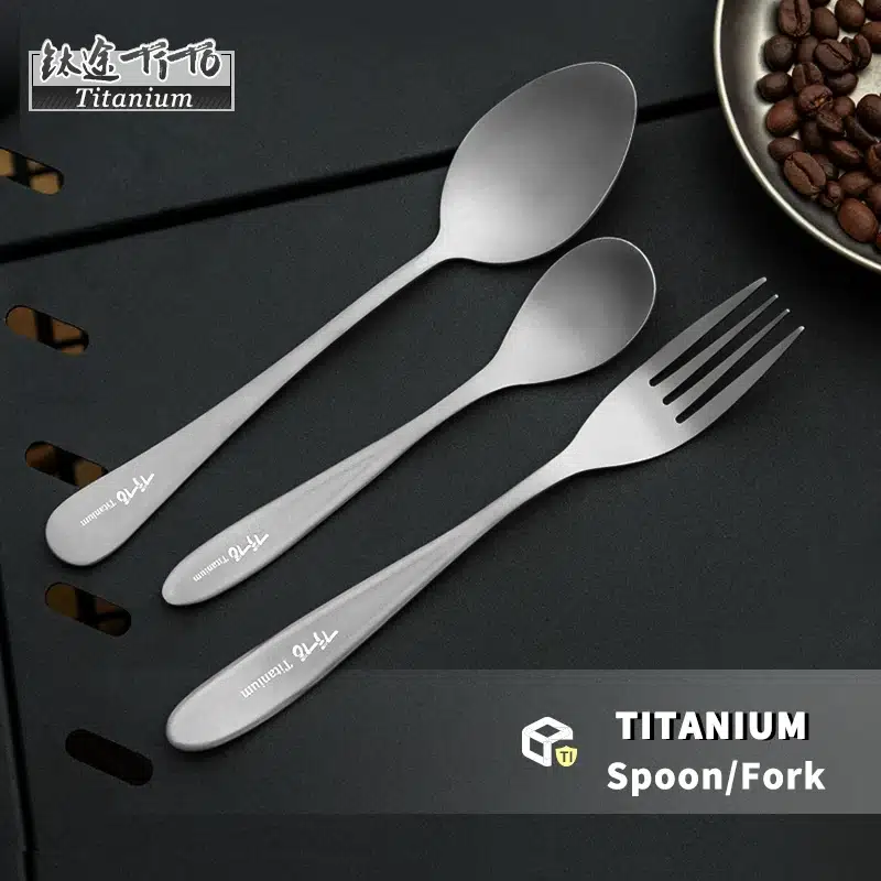 TiTo Titanium Ultra-Light Cutlery Set with Elegant Handles