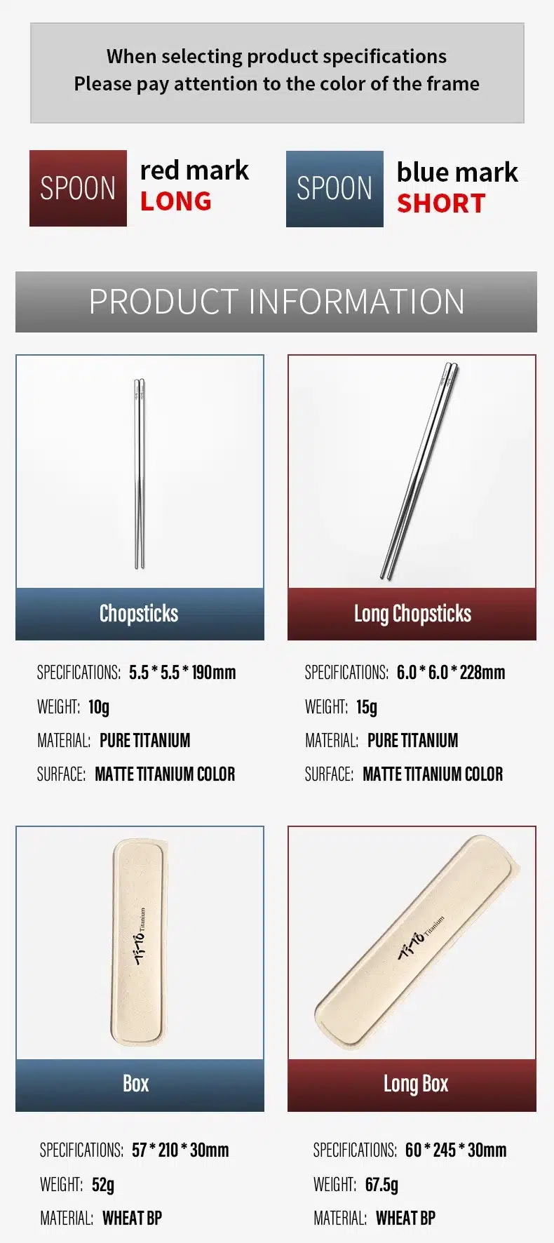 TiTo Pure Titanium Cutlery Set for Outdoor and Camping – detail 3