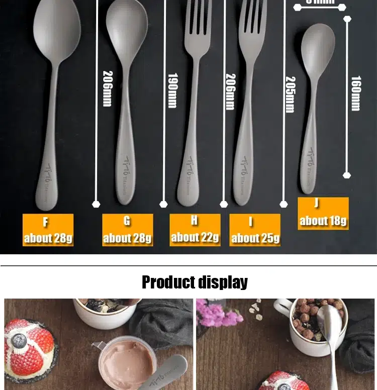 TiTo Titanium Spork and Spoon Ultra-light Cutlery – detail 4
