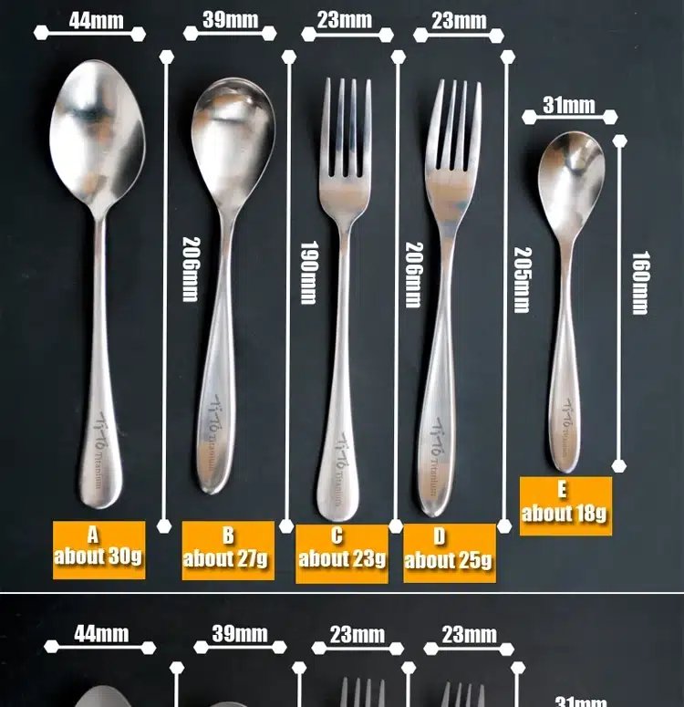 TiTo Titanium Spork and Spoon Ultra-light Cutlery – detail 3