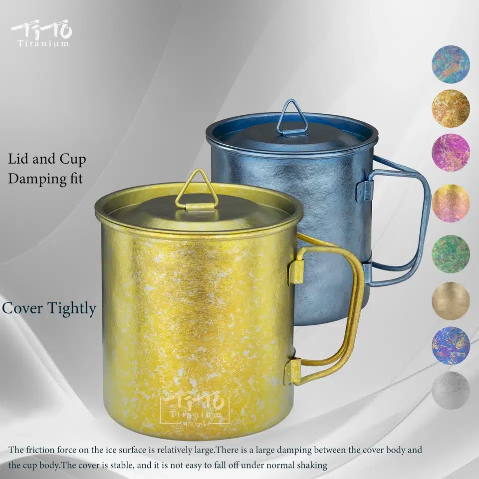 TiTo Ultralight Titanium Cup with Stretching Handle